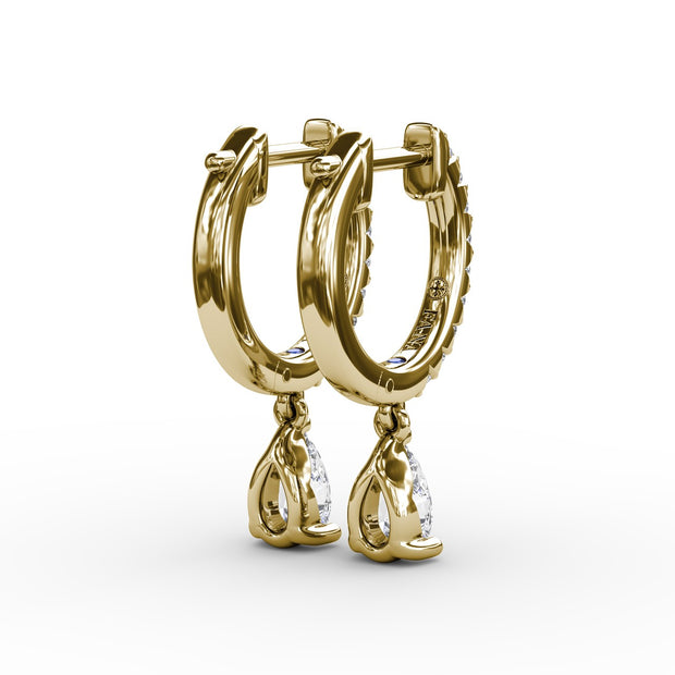 Teardrop Diamond Drop Earrings