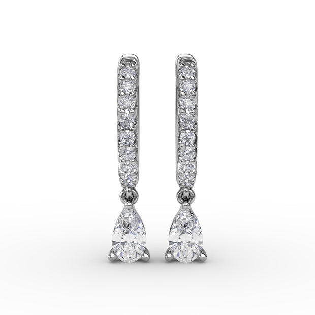 Teardrop Diamond Drop Earrings