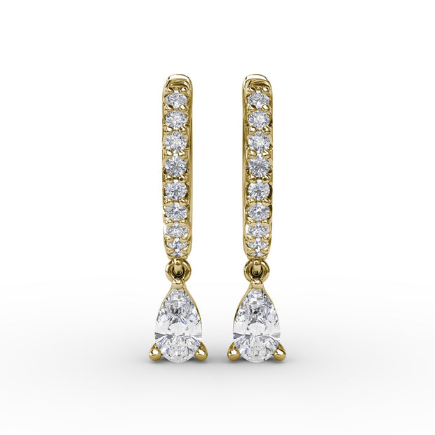 Teardrop Diamond Drop Earrings