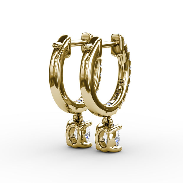 Oval Diamond Drop Earrings