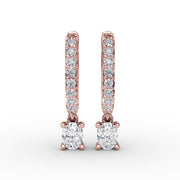 Oval Diamond Drop Earrings