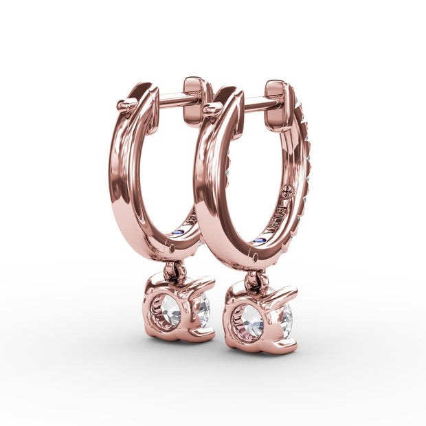 Single Diamond Drop Earrings