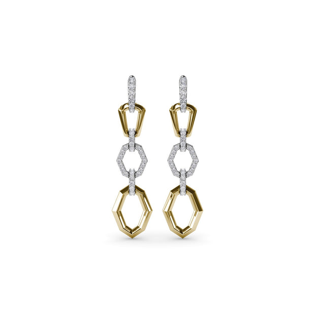 Lynq Geometric Long Drop Earrings