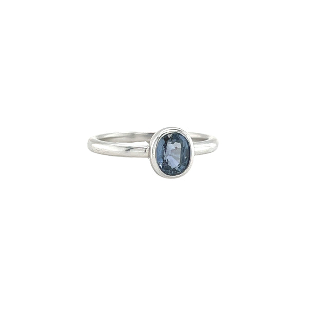 Blue Sapphire Bezel Ring