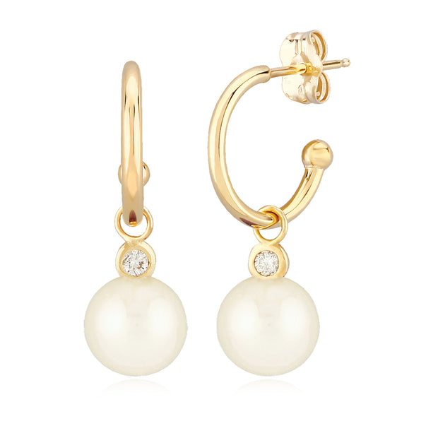 Pearl & Diamond Earrings