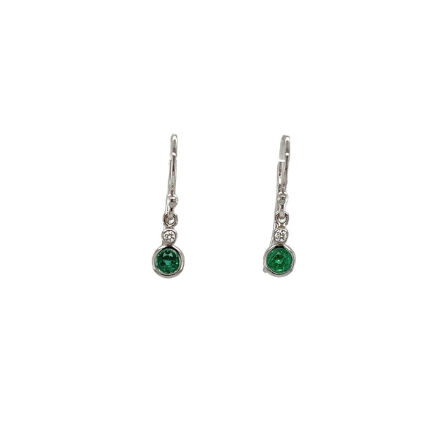 18KW Emerald Earrings