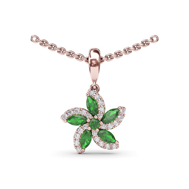 Emerald and Diamond Catalina Pendant