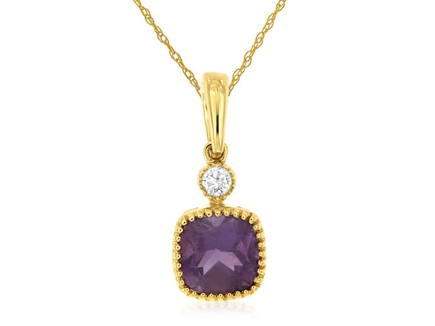 Amethyst & Diamond Pendant