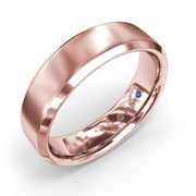 Sandblast Finish Bevel Edge Mens Band
