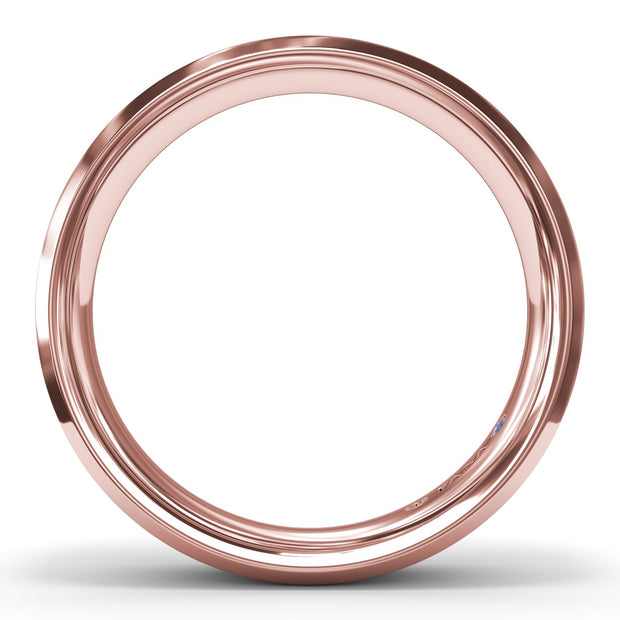 Sandblast Finish Bevel Edge Mens Band