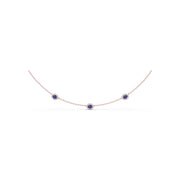 Three Stone Sapphire and Diamond Necklace