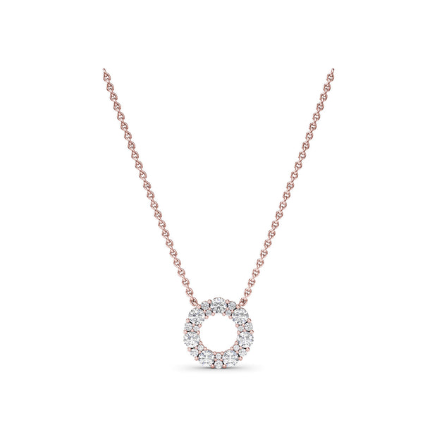 Shared Prong Diamond Circle Necklace