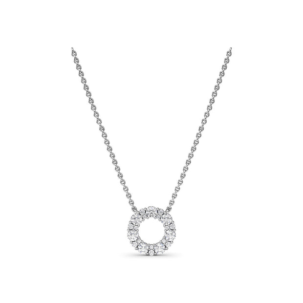 Shared Prong Diamond Circle Necklace
