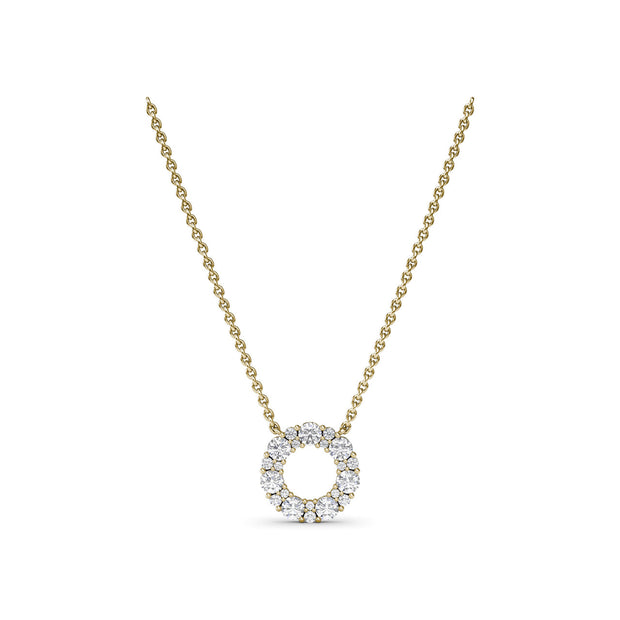 Shared Prong Diamond Circle Necklace