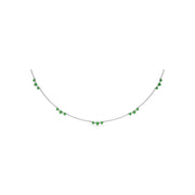 Five Stone Emerald and Diamond Station Necklace