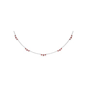 Five Stone Ruby and Diamond Station Necklace