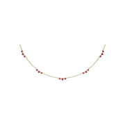 Five Stone Ruby and Diamond Station Necklace