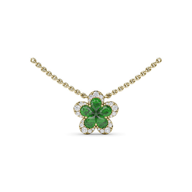 Magnolia Emerald and Diamond Necklace