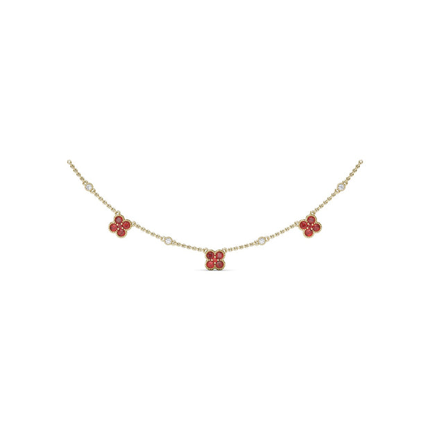 Magnolia Milgrain Ruby Necklace