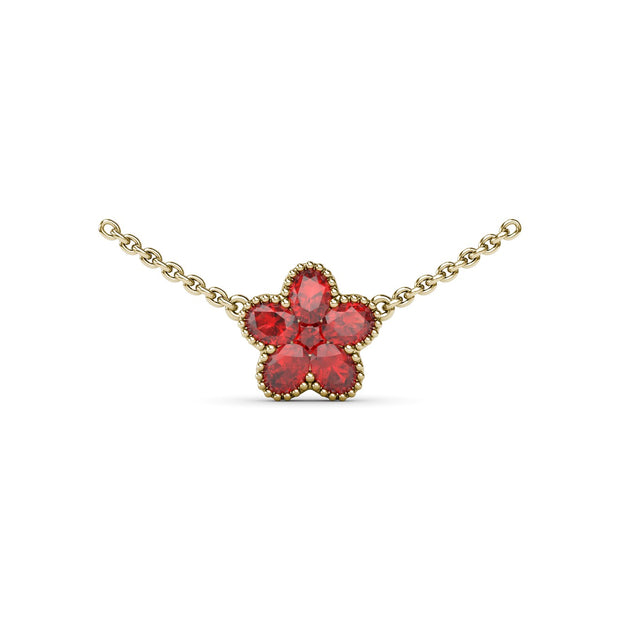 Ruby Magnolia Necklace
