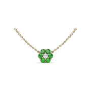 Magnolia Emerald and Diamond Necklace