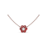 Magnolia Ruby and Diamond Necklace