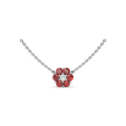 Magnolia Ruby and Diamond Necklace