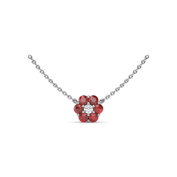 Magnolia Ruby and Diamond Necklace