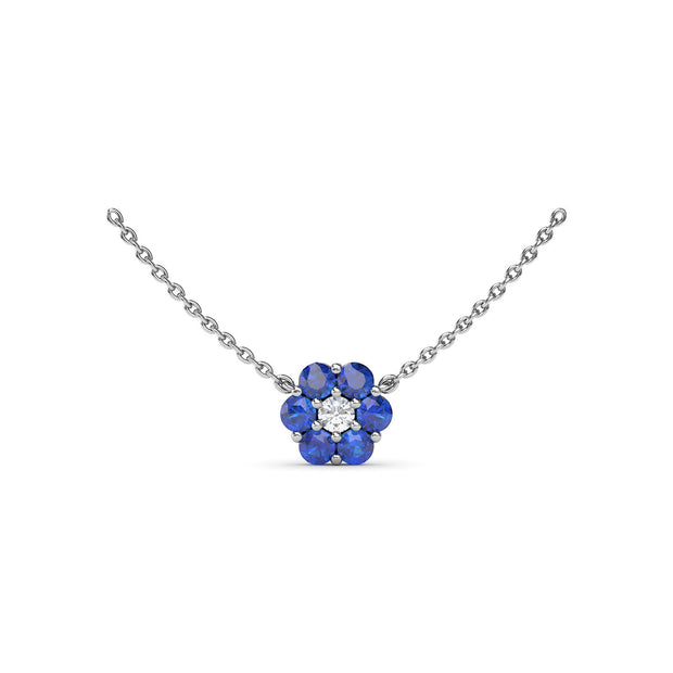 Magnolia Sapphire and Diamond Necklace