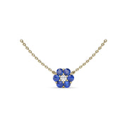 Magnolia Sapphire and Diamond Necklace