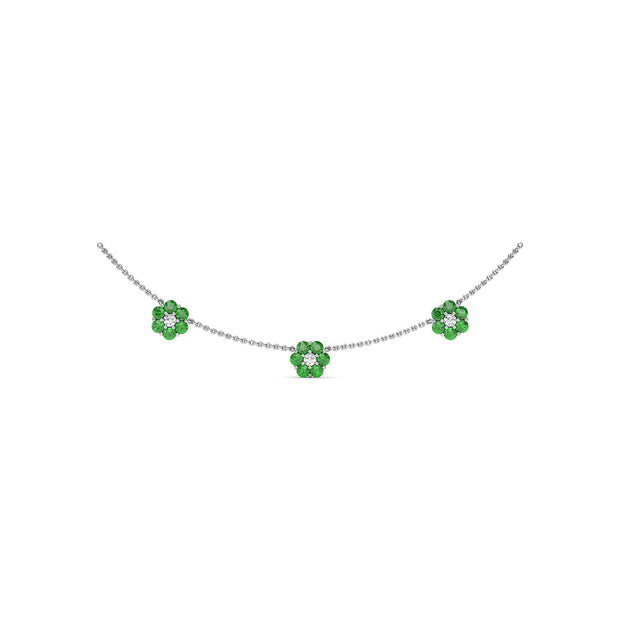 Magnolia Emerald and Diamond Necklace