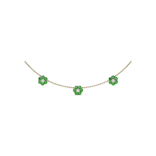Magnolia Emerald and Diamond Necklace
