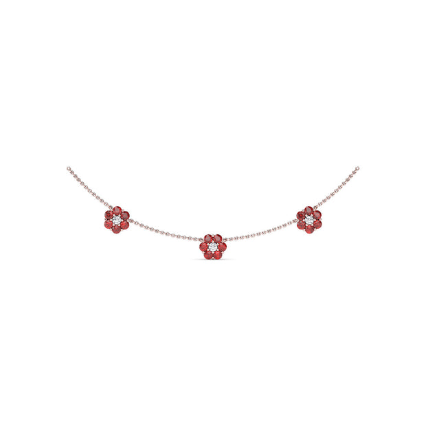 Magnolia Ruby and Diamond Necklace