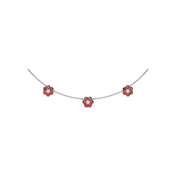 Magnolia Ruby and Diamond Necklace