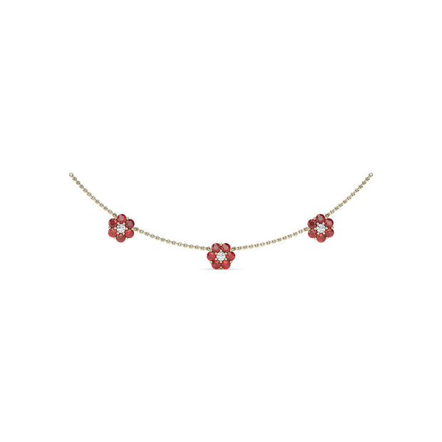 Magnolia Ruby and Diamond Necklace