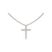 Diamond Prong Cross Necklace