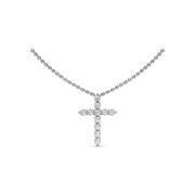Diamond Prong Cross Necklace