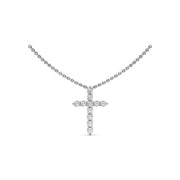 Diamond Prong Cross Necklace