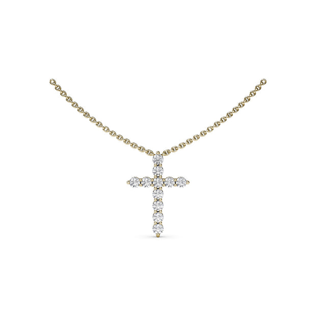 Diamond Prong Cross Necklace