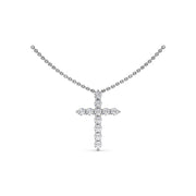 Diamond Prong Cross Necklace