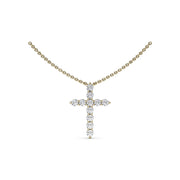 Diamond Prong Cross Necklace