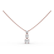 Empire Three Stone Drop Necklace