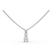 Empire Three Stone Drop Necklace