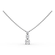 Empire Three Stone Drop Necklace