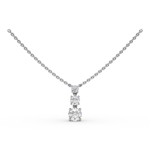 Empire Three Stone Drop Necklace