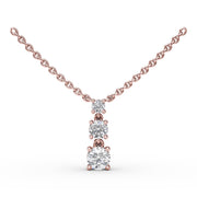 Empire Three Stone Drop Necklace