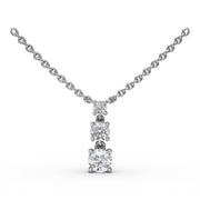 Empire Three Stone Drop Necklace