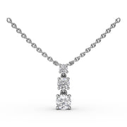 Empire Three Stone Drop Necklace