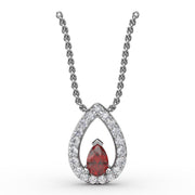 Tears of Love Ruby and Diamond Pendant