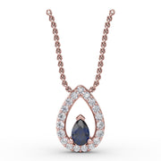 Tears of Love Sapphire and Diamond Pendant